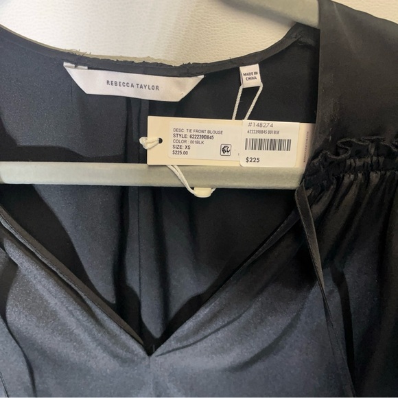 Rebecca Taylor Blue Ruffled Long Sleeve Blouse - Picture 3 of 5